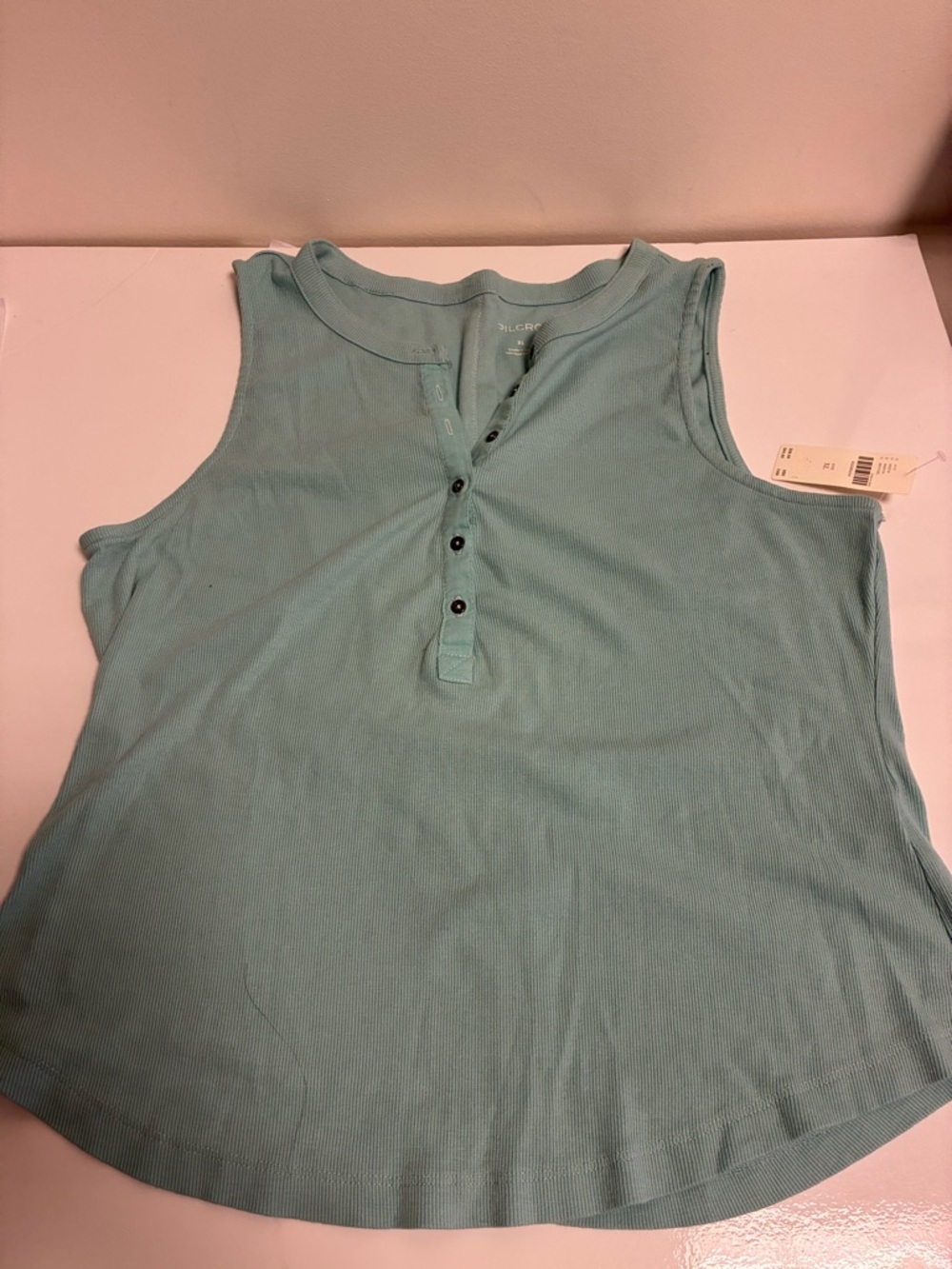 Anthropologie - Pilcro Sleeveless Henley Tank Top - Seafoam Green